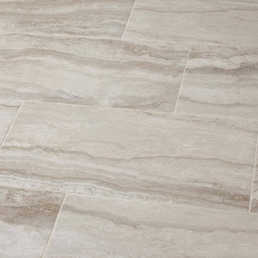 Marazzi Vettuno Greige 12 in. x 24 in. Glazed Porcelain Floor and Wall Tile (15.6 sq. ft. / case)