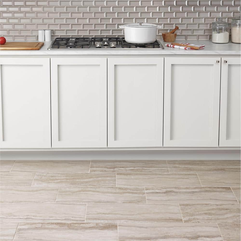 Marazzi Vettuno Greige 12 in. x 24 in. Glazed Porcelain Floor and Wall Tile (15.6 sq. ft. / case)