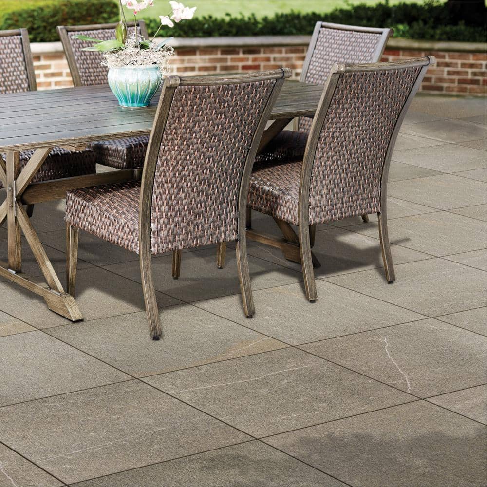 Alpe Greige 24 in. x 24 in. x 3/4 in. Stone-Look Porcelain Outdoor Paver Tile