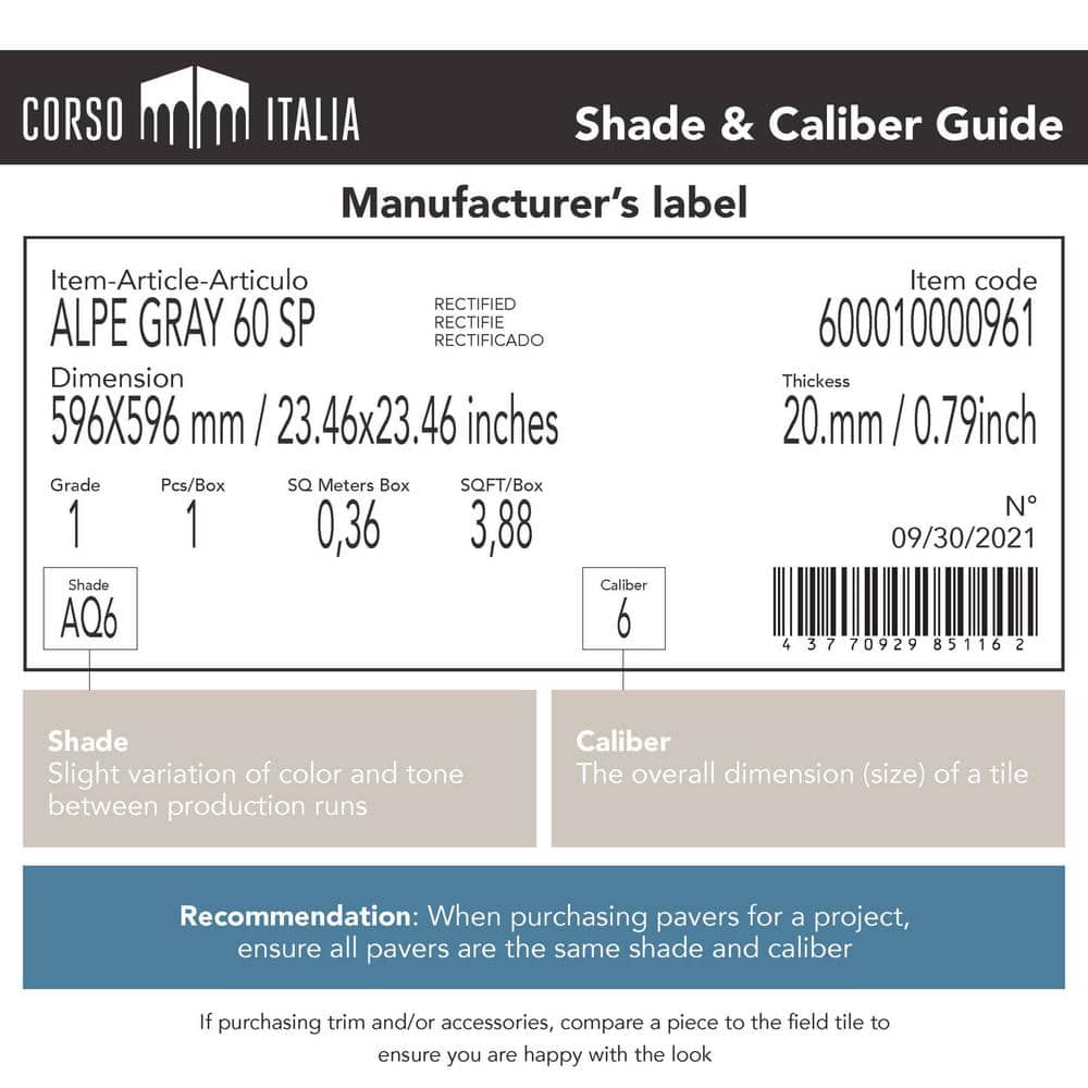 Alpe Greige 24 in. x 24 in. x 3/4 in. Stone-Look Porcelain Outdoor Paver Tile