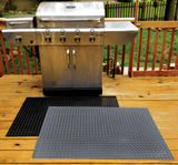 G-Floor Grill Mat, 47 x 32, Diamond Tread, Metallic Silver