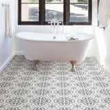 FloorPops Remy Peel and Stick Floor Tiles, 12 in. x 12 in., Grey Pattern, 20 Tiles (20 sq. ft.)
