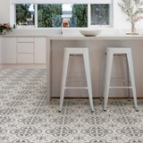 FloorPops Remy Peel and Stick Floor Tiles, 12 in. x 12 in., Grey Pattern, 20 Tiles (20 sq. ft.)