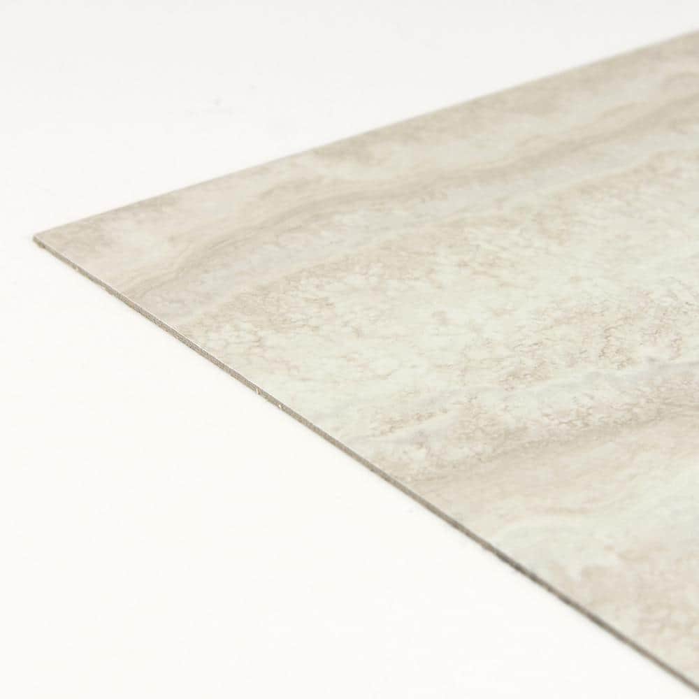 FloorPops Platinum Peel and Stick Vinyl Floor Tiles, Grey Marble Look, 12 in. x 12 in. — 20 Tiles (20 sq. ft./Case)