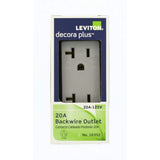 Leviton Decora Plus 20 Amp Industrial Grade Duplex Outlet, Gray