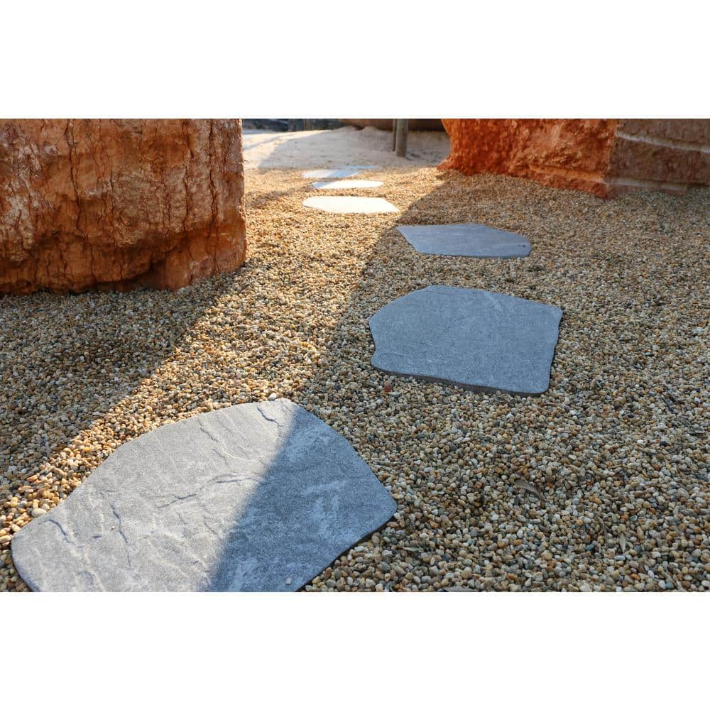 MJSI 16 in. x 14 in. x 0.75 in. Porcelain Grey Stepping Stone (12-Piece/ 19 sq. ft.)