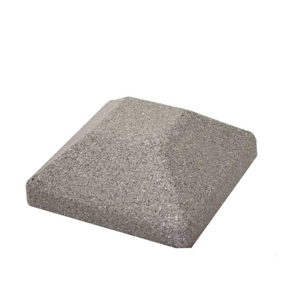 SimTek 5 in. x 5 in. Ecostone/Ashland Square Top Post Cap - Grey/Nantucket Gray