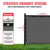 SEALTECH Ultra Heavy-Duty 200 GSM Privacy Fence Screen Grey 4 ft. x 10 ft. Non-Recycled Polyethylene 90% Cable Zip Ties