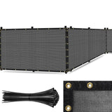 SEALTECH Ultra Heavy-Duty 200 GSM Privacy Fence Screen Grey 8 ft. x 100 ft. Non-Recycled Polyethylene 90% Cable Zip Ties