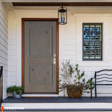 Krosswood Doors 30 in. x 80 in. Knotty Alder 2-Panel Left-Hand Inswing Grey Stain Wood Prehung Front Door