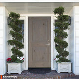 Krosswood Doors 30 in. x 80 in. Knotty Alder 2-Panel Left-Hand Inswing Grey Stain Wood Prehung Front Door