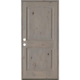 Krosswood Doors 36 in. x 80 in. Knotty Alder 2-Panel Right-Hand Inswing Grey Stain Wood Prehung Front Door