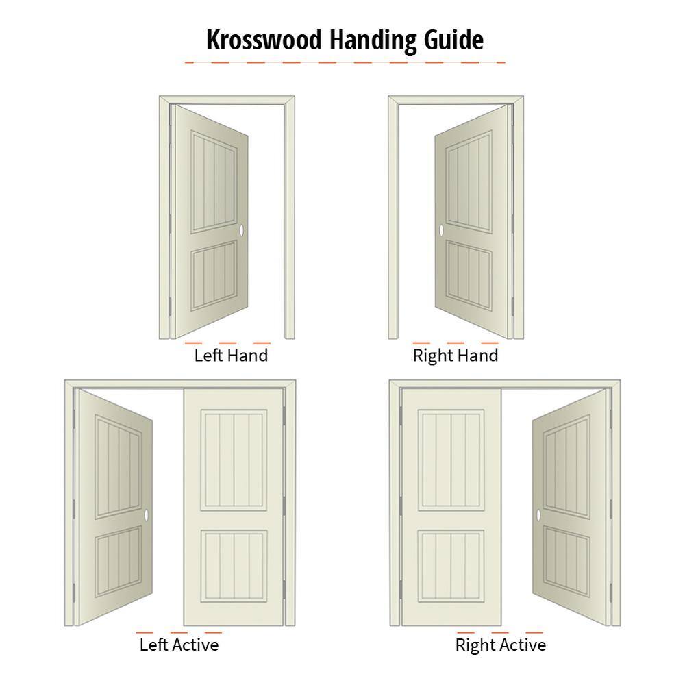 Krosswood Doors 36 in. x 80 in. Knotty Alder 2-Panel Right-Hand Inswing Grey Stain Wood Prehung Front Door