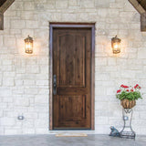Krosswood Doors 36 in. x 96 in. Knotty Alder 2-Panel Right-Hand/Inswing Grey Stain Wood Prehung Front Door