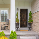 Krosswood Doors 36 in. x 96 in. Knotty Alder 2-Panel Right-Hand/Inswing Grey Stain Wood Prehung Front Door