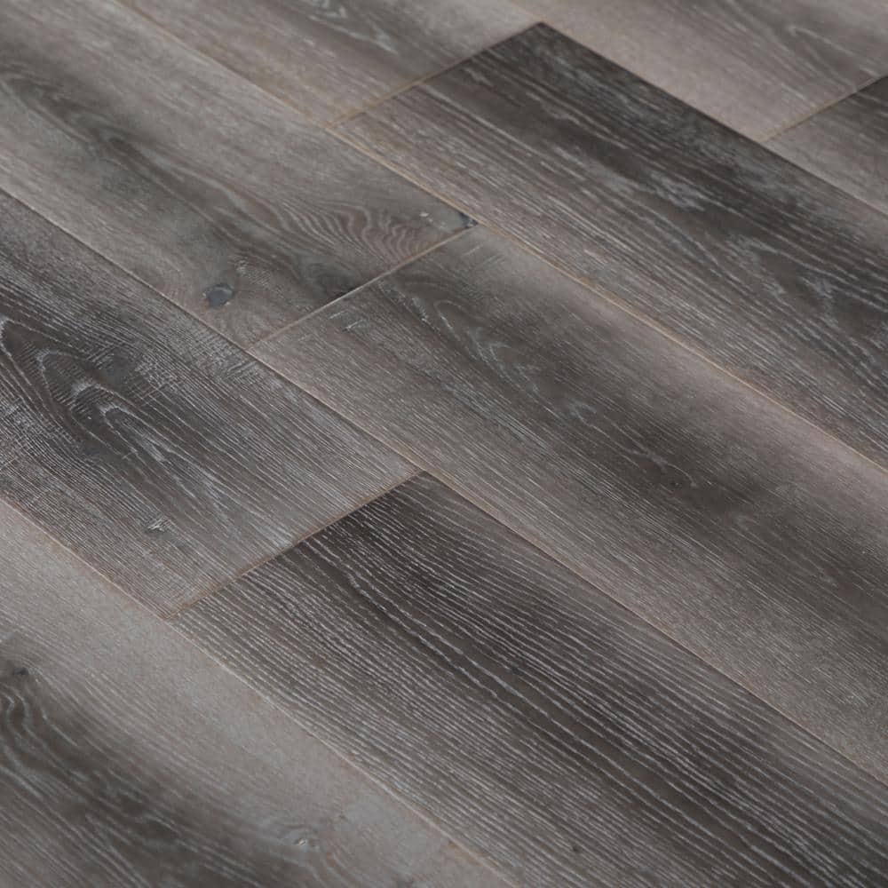 NATU Grey Washed French Oak 3/8 in. T x 7.5 in. W Click Lock Wire Brushed Engineered Hardwood Flooring (19.4 sq.ft./case)