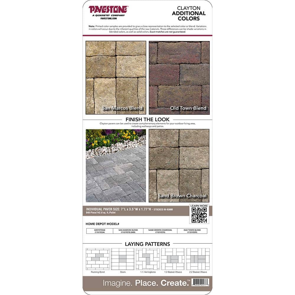 Pavestone Paper Sample Only of Clayton 3.5 in. W x 7 in. L x 1.77 in. H Greystone Concrete Paver (1-Piece)