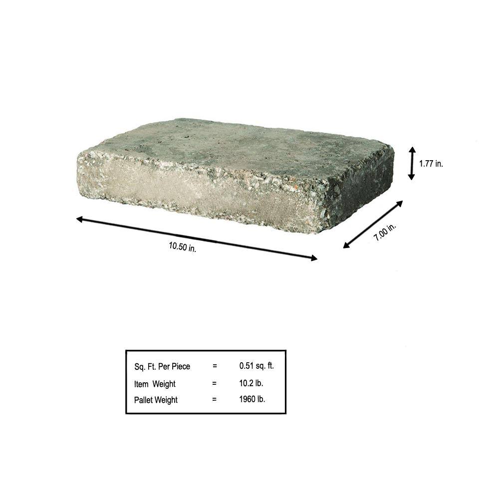 Pavestone RumbleStone Rec 10.5 in. x 7 in. x 1.75 in. Greystone Concrete Paver (192 Pcs. / 98 Sq. ft. / Pallet)