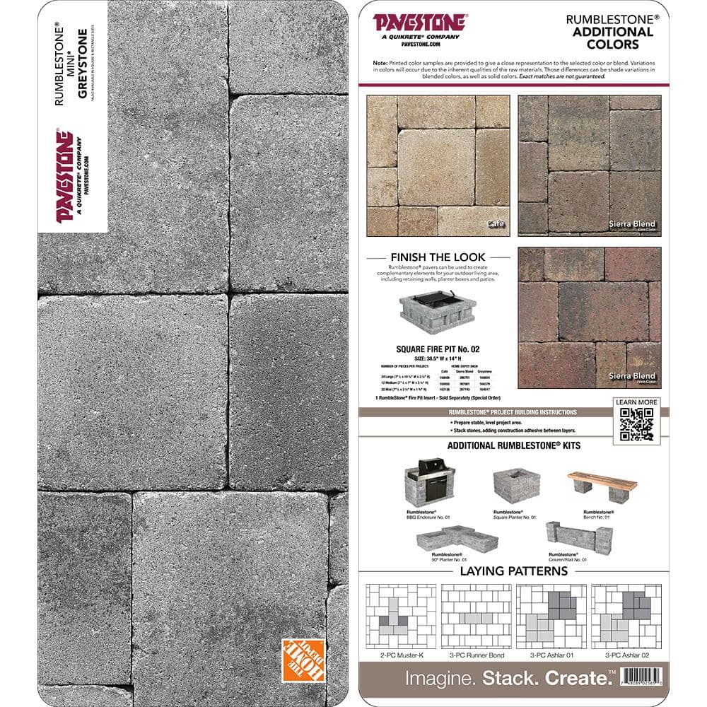 Pavestone PAPER SAMPLE - 7 in. x 7 in. Greystone Concrete Paver (1 Piece)