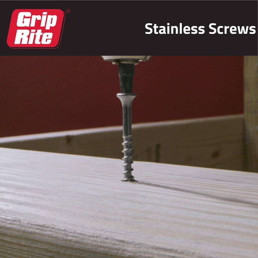 Grip-Rite #10 x 2-1/2 in. 305 Stainless Steel Star Drive Bugle Head Coarse Thread Deck Screws 5 lb. Box