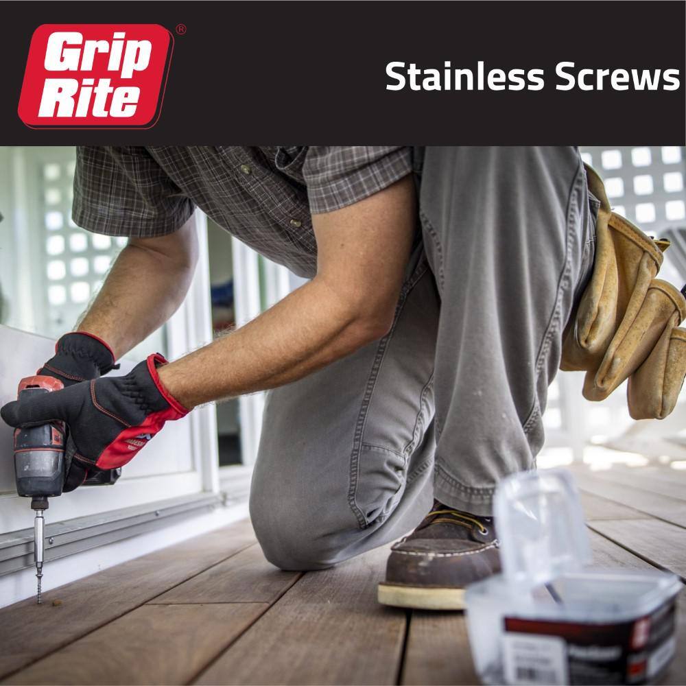 Grip-Rite #10 x 2-1/2 in. 305 Stainless Steel Star Drive Bugle Head Coarse Thread Deck Screws 5 lb. Box