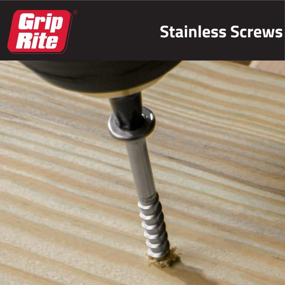 Grip-Rite #10 x 2-1/2 in. 305 Stainless Steel Star Drive Bugle Head Coarse Thread Deck Screws 5 lb. Box