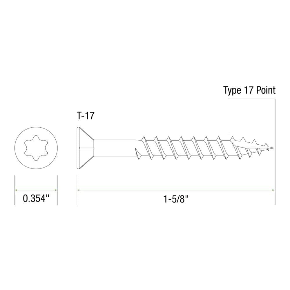 Grip-Rite #8 x 1-5/8 in. Star Drive Bugle Head Coarse Thread Coated Deck Screws 67 per Box