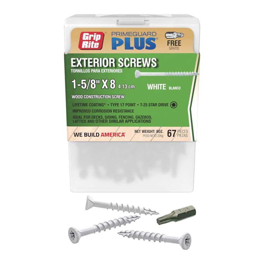 Grip-Rite #8 x 1-5/8 in. Star Drive Bugle Head Coarse Thread Coated Deck Screws 67 per Box