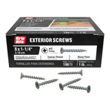 Grip-Rite #8 x 1-1/4 in. #2 Phillips Bugle Head Coarse Thread Coated Exterior Screws 1 lb. Box