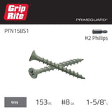 Grip-Rite #8 x 1-5/8 in. #2 Phillips Bugle Head Coarse Thread Coated Exterior Screws 1 lb. Box
