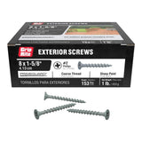 Grip-Rite #8 x 1-5/8 in. #2 Phillips Bugle Head Coarse Thread Coated Exterior Screws 1 lb. Box
