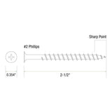 Grip-Rite #9 x 2-1/2 in. #2 Phillips Bugle Head Coarse Thread Coated Exterior Screws 25 lb. Box