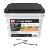 Grip-Rite #9 x 2-1/2 in. #2 Phillips Bugle Head Coarse Thread Coated Exterior Screws 25 lb. Box