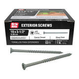 Grip-Rite #10 x 3-1/2 in. #2 Phillips Bugle Head Coarse Thread Coated Exterior Screws 1lb. Box