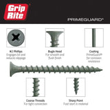 Grip-Rite #10 x 3-1/2 in. #2 Phillips Bugle Head Coarse Thread Sharp Point PrimeGuard Coated Exterior Wood Screws (1 lb. Box, ~53 Count)