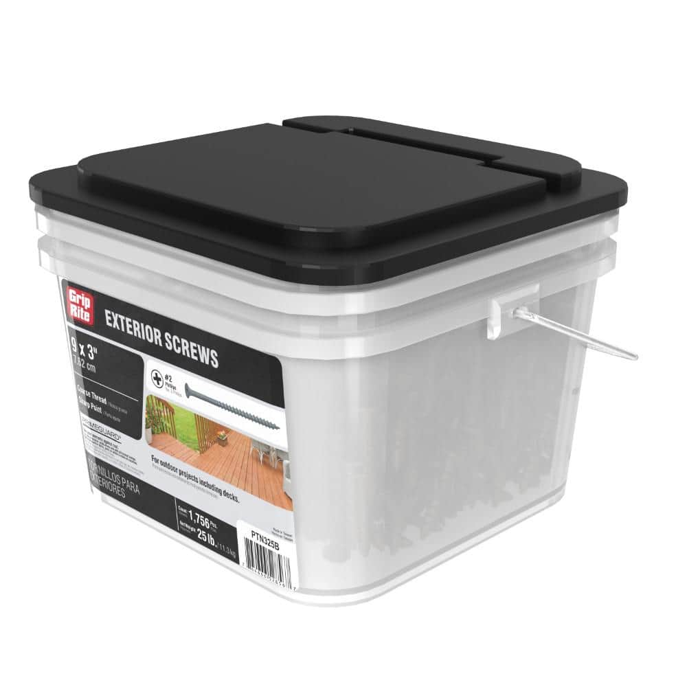 Grip-Rite #9 x 3 in. #2 Phillips Bugle Head Coarse Thread Coated Exterior Screws 25 lb. Box