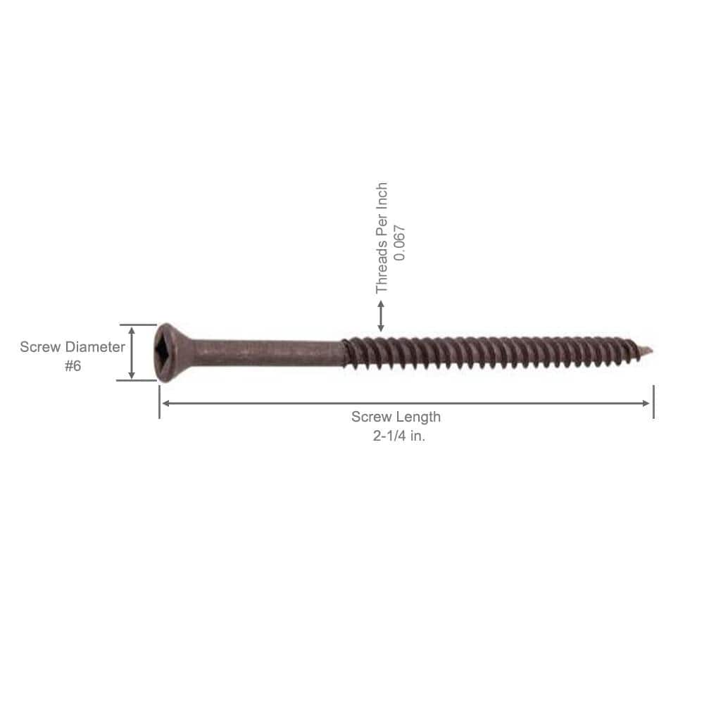 Grip-Rite #6 x 2-1/4 in. Square Drive Flat Undercut Trim Head Drywall Screws (1 lb. Box)