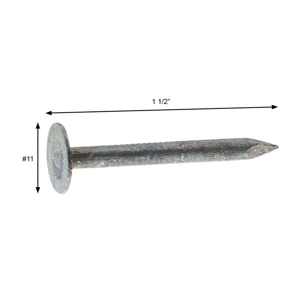 Grip-Rite 1-1/2 in. Electro-Galvanized Roofing Nails, Smooth Shank, 5 lb Box