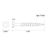 Grip-Rite #8 x 1-5/8 in. Phillips Bugle-Head Construction Screws, Yellow Zinc, 10 lb. Box (Approx. 1,466 pcs)