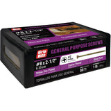 Grip-Rite #8 x 2-1/2 in. Phillips Bugle Head Coarse Thread Wood/Construction Screws, Yellow Zinc, 1 lb. Box (Approx. 88 Count)