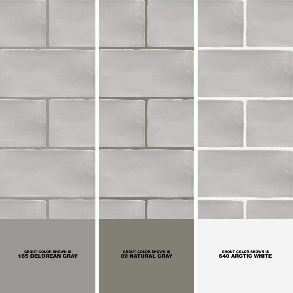 Ivy Hill Tile Catalina Gris 3 in. x 6 in. x 8 mm Polished Ceramic Subway Wall Tile (5.38 sq.ft./case)