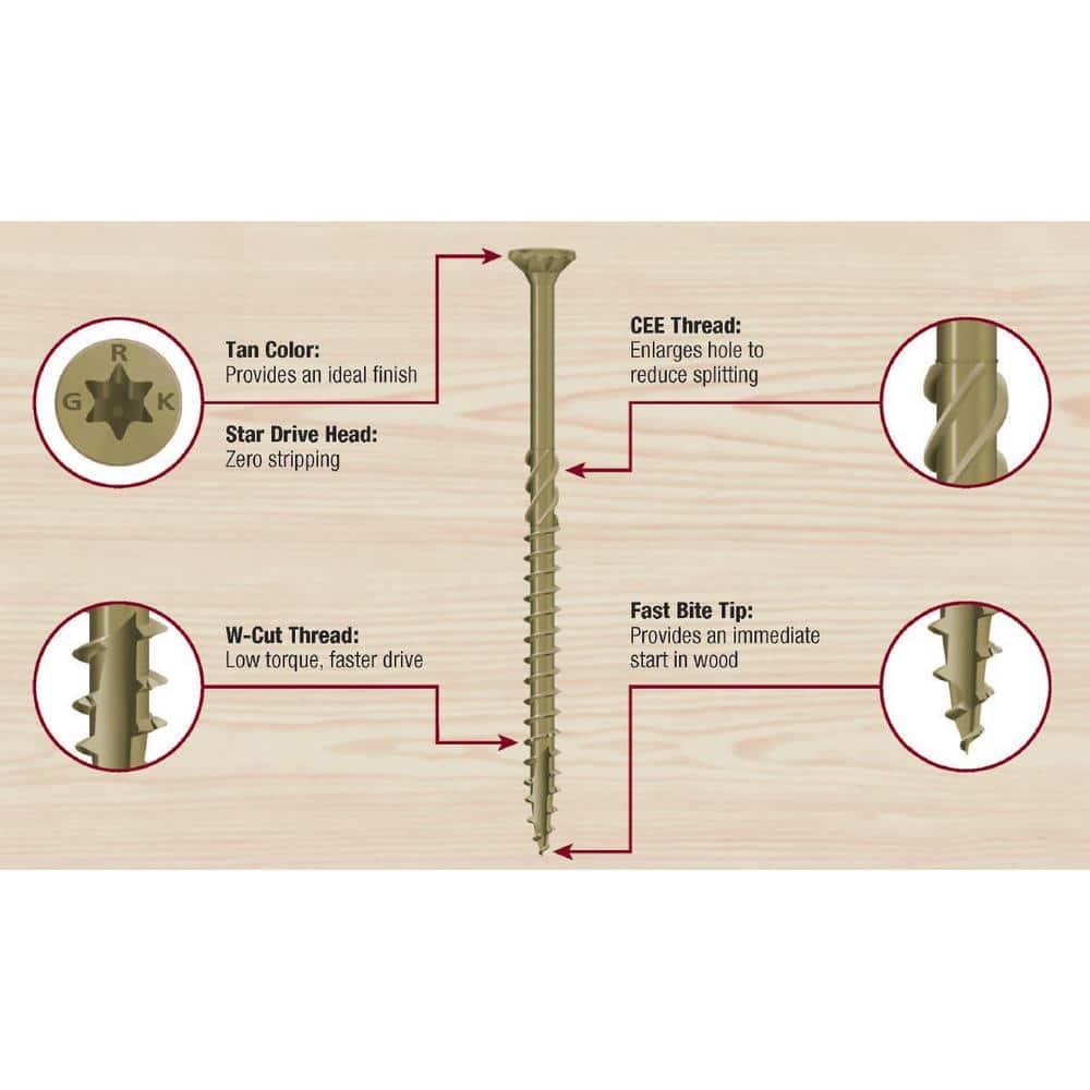 GRK Fasteners #8 x 2 in. Star Drive Bugle Head Deck Elite Wood Deck Screw (540-Pack)