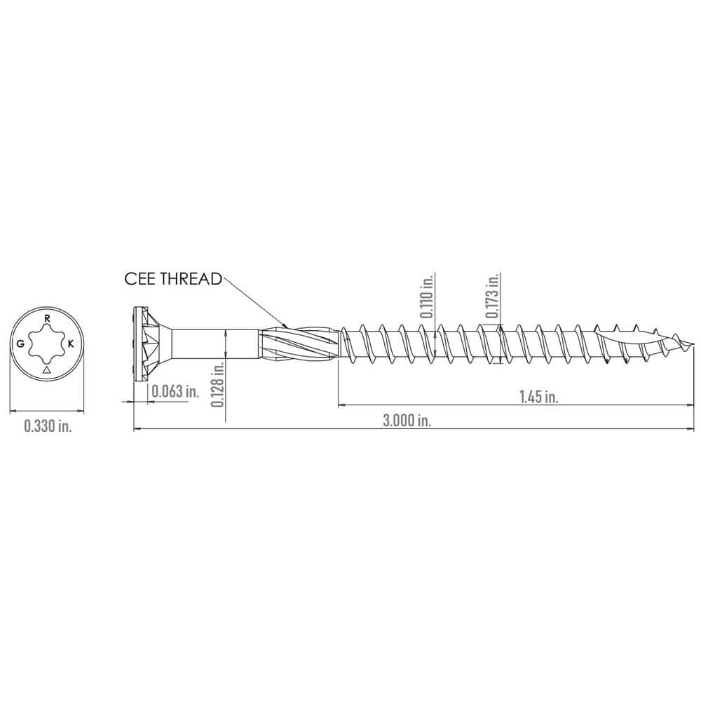GRK Fasteners #9 x 3 in. Star Drive Bugle Head Deck Elite Decking Screws (350-Pack)