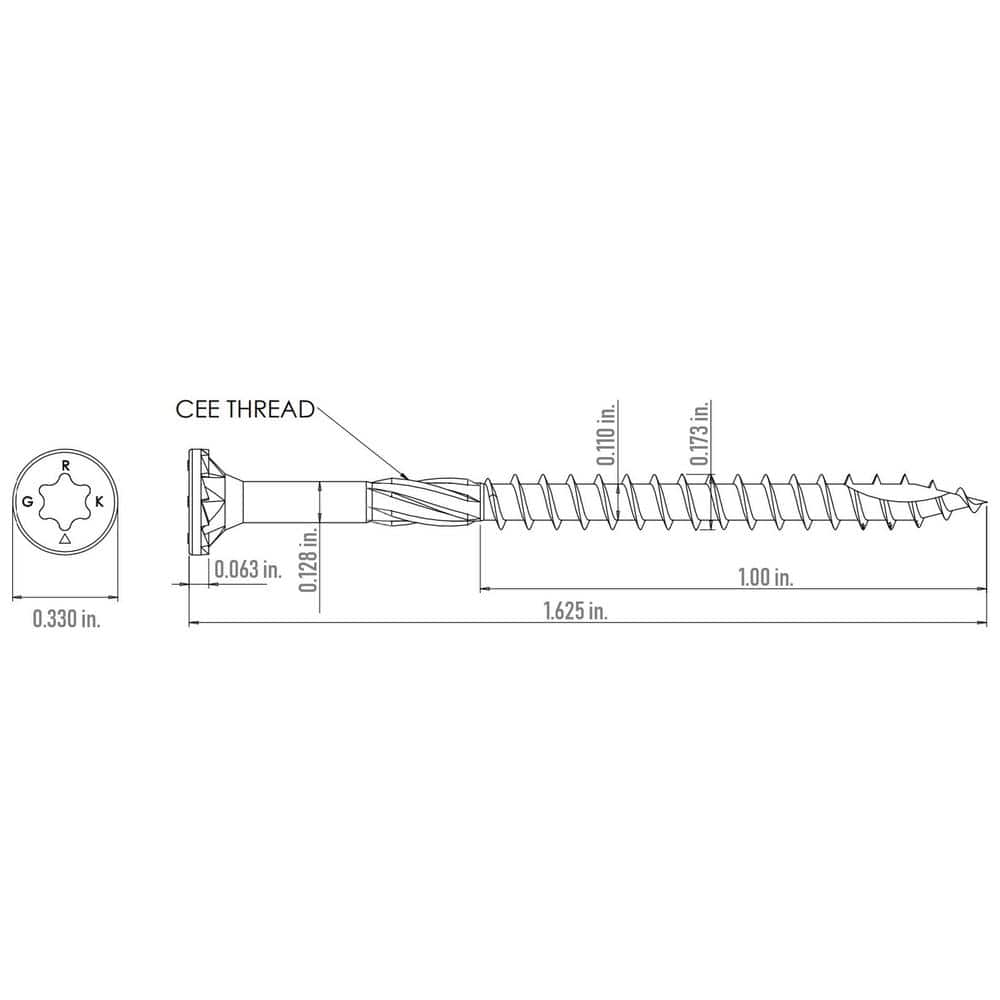 GRK Fasteners #9 x 1-5/8 in. Star Drive Bugle Head Deck Elite Wood Deck Screw (540-Pack)