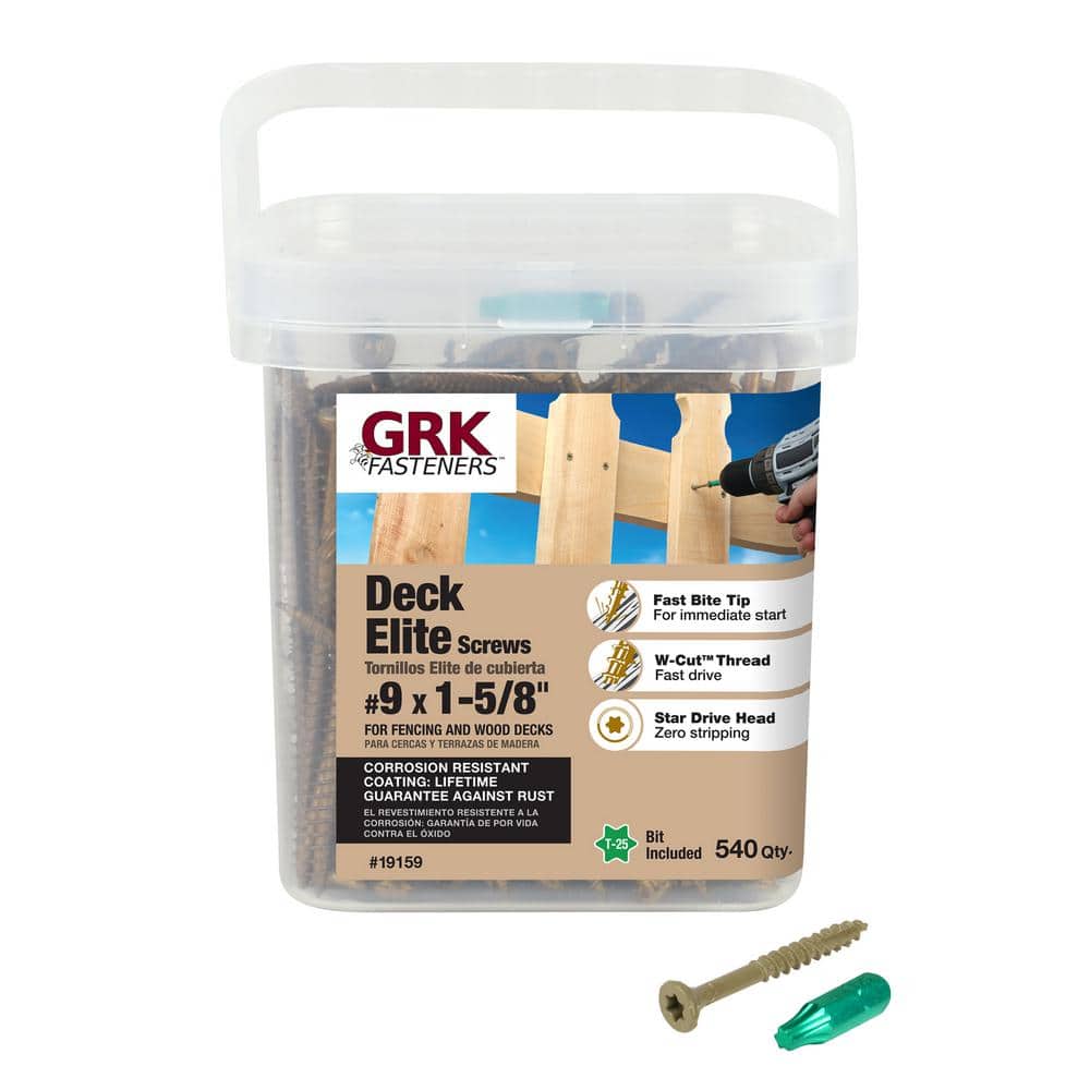 GRK Fasteners #9 x 1-5/8 in. Star Drive Bugle Head Deck Elite Wood Deck Screw (540-Pack)