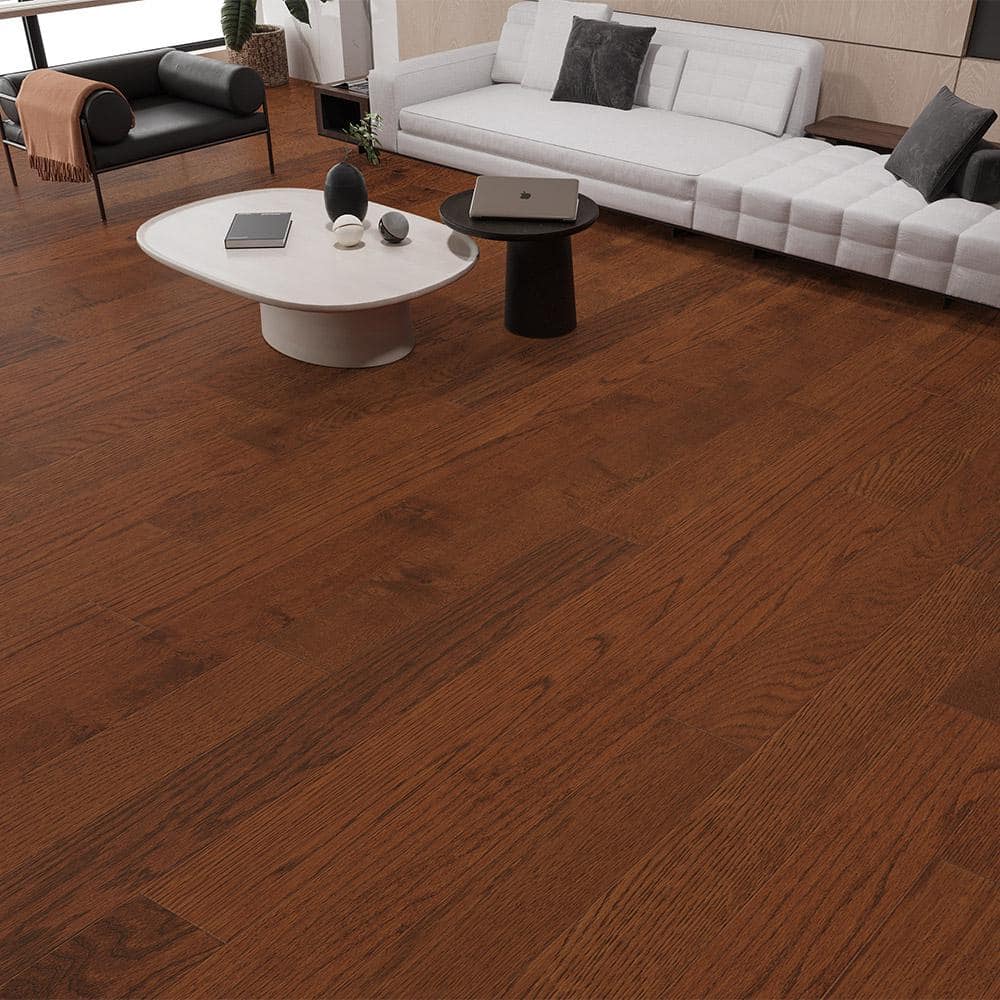 Selkirk Gunstock Oak 3/8 in. T x 3 in. W Tongue and Groove Smooth Engineered Hardwood Flooring (35.34 sq.ft./case)