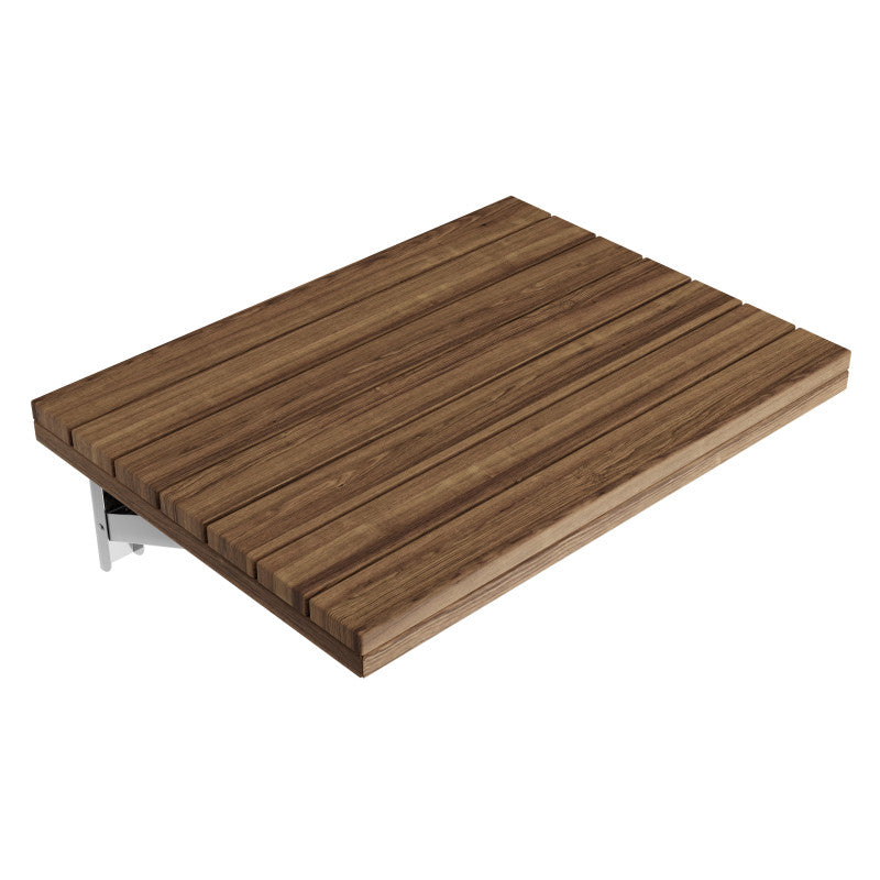ANZZI Goreme 24 in. Wall Mounted Teak Shower Seat, ADA Compliant, 350 lb Capacity