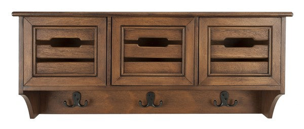 Safavieh Leon Hanging 3-Drawer Wall Rack, White, 28 x 7.8 x 12 in.