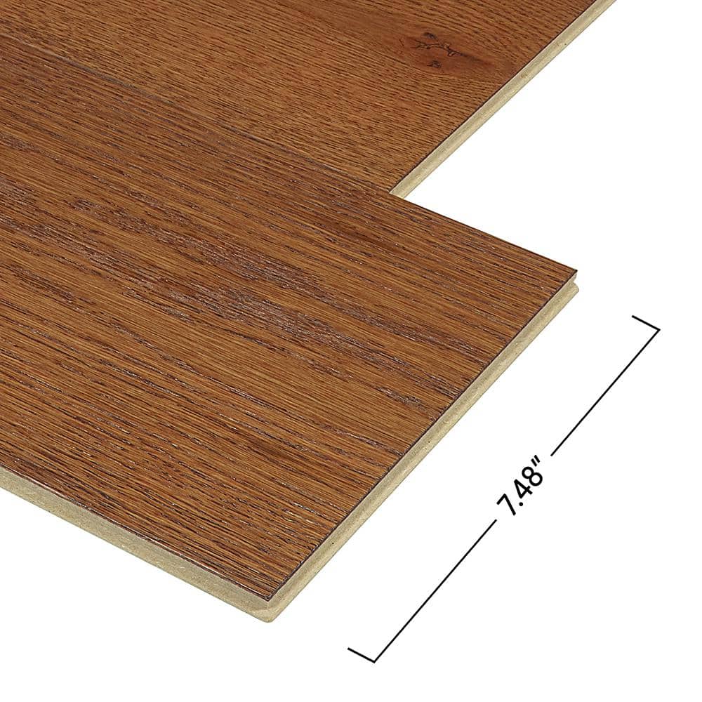 Pergo Defense+ Hales Oak 3/8 in. T x 7.5 in. W Click Lock Wire Brushed Engineered Hardwood Flooring (24.5 sq.ft./case)