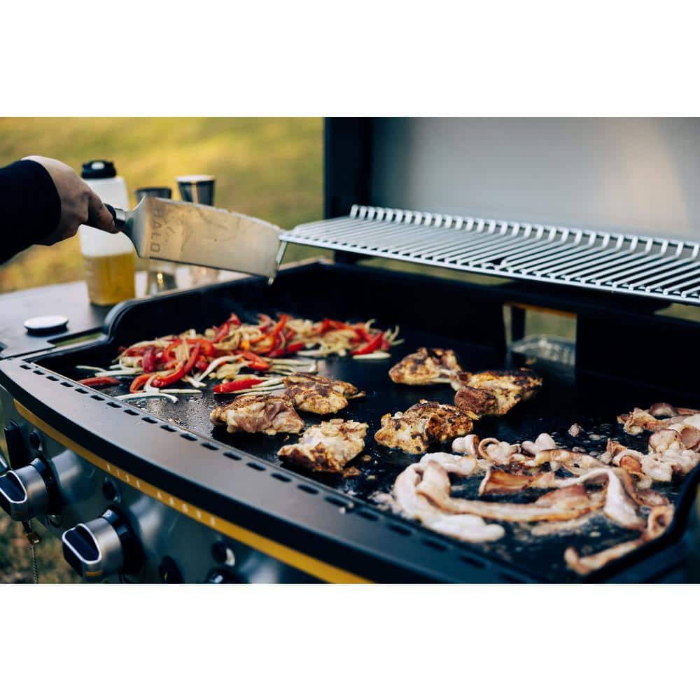 HALO Elite4B 36 in. 4-Burner 8 Zone Outdoor Propane Black Griddle Flat Top Grill
